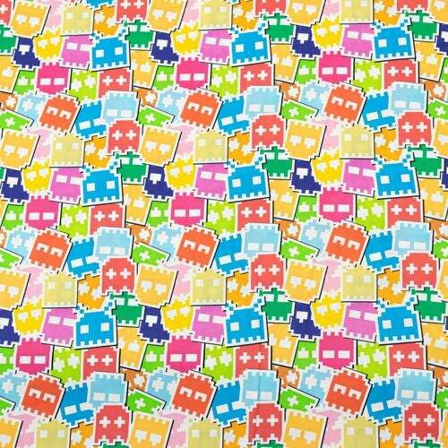 Tecido de Algodão Estampa Digital (Meio Metro) - Fantasminha Gamer