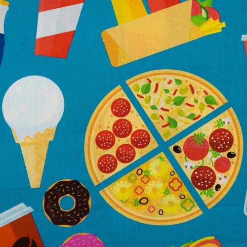 Tecido de Algodão Estampa Digital (Meio Metro) - Fast Food