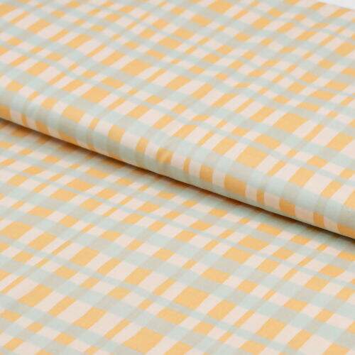 Tecido de Algodão Estampa Digital (Meio Metro) - Páscoa Xadrez Amarelo