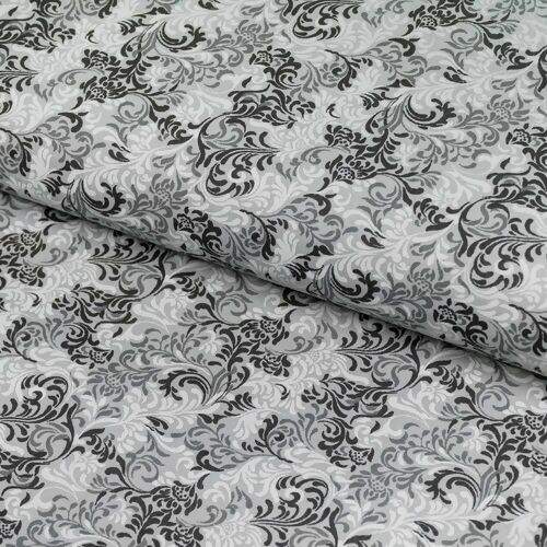 Tecido de Algodão Estampado (Meio Metro) - Arabesco Cinza