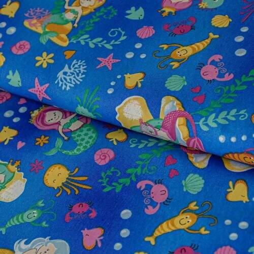 Tecido de Algodão Estampado (Meio Metro) - Sereias