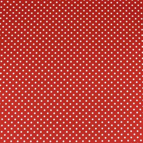 Tecido de Algodão Estampado (Meio Metro) - Vermelho e Bola Branca
