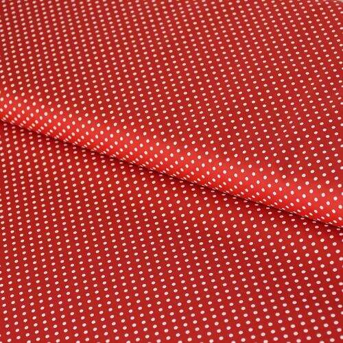 Tecido de Algodão Estampado (Meio Metro) - Vermelho e Bola Branca