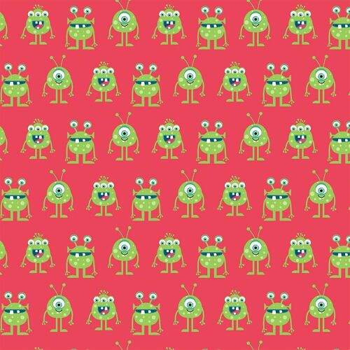 Tecido de Algodão Estampado (Meio Metro) - Coleção Espacial Fabricart Signature Cor da Coleção Espacial:202034 - Alieníg