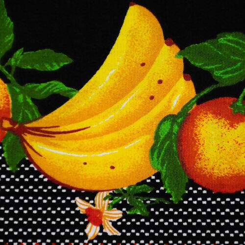 Tecido de Algodão Estampado (Meio Metro) - Faixas Frutas