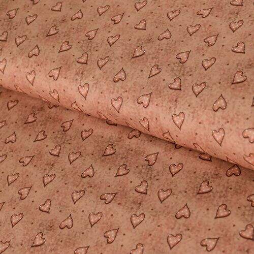 Tecido de Algodão Estampa Digital (Meio Metro) - Corações Rosê