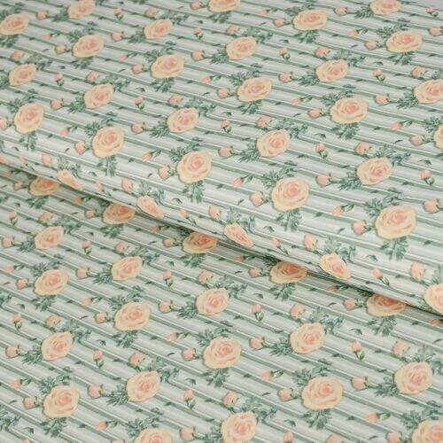 Tecido de Algodão Estampa Digital (Meio Metro) - Veneza Menta Floral Mini