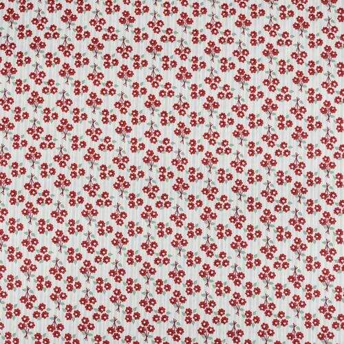 Tecido de Algodão Estampado (Meio Metro) - Micro Bouquet Vermelho