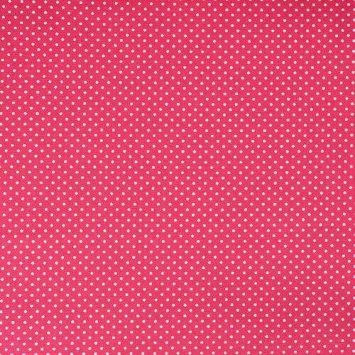 Tecido de Algodão Estampado (Meio Metro) - Poá Pink e Branco
