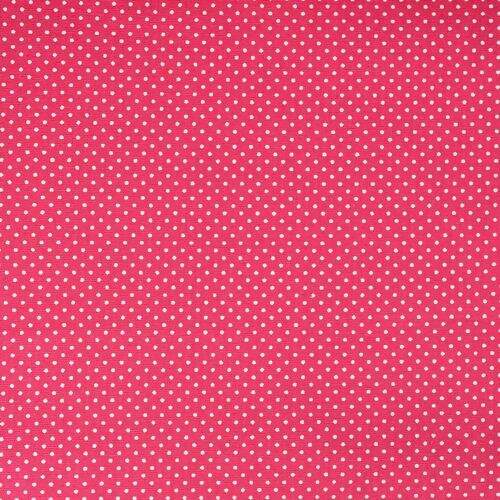 Tecido de Algodão Estampado (Meio Metro) - Poá Pink e Branco