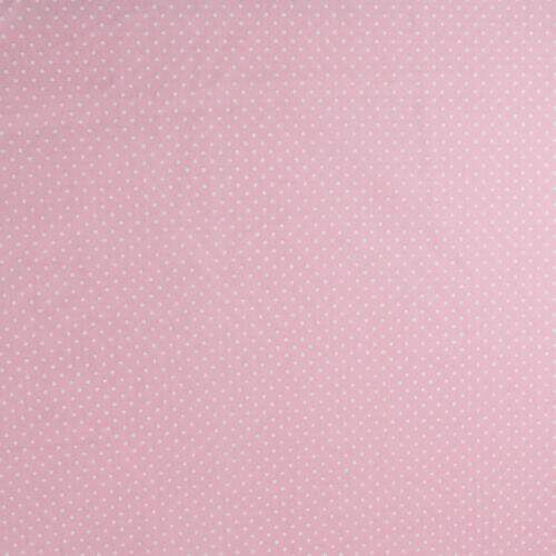 Tecido de Algodão Estampado (Meio Metro) - Poá Rosa Claro e Branco