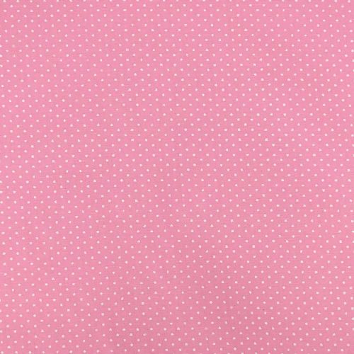 Tecido de Algodão Estampado (Meio Metro) - Poá Rosa Bebê e Branco