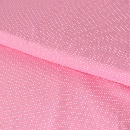 Tecido de Algodão Estampado (Meio Metro) - Poá Rosa Bebê e Branco