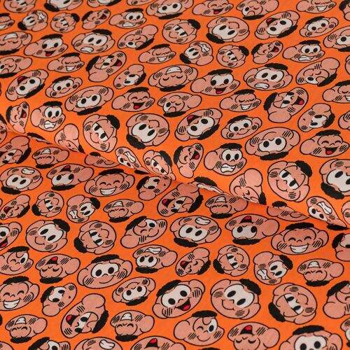 Tecido de Algodão Estampado (Meio Metro) - Coleção Turma da Mônica Rostinho Cascão