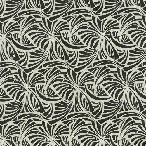 Tecido de Algodão Estampado (Meio Metro) - Vintage Preto Arabescos