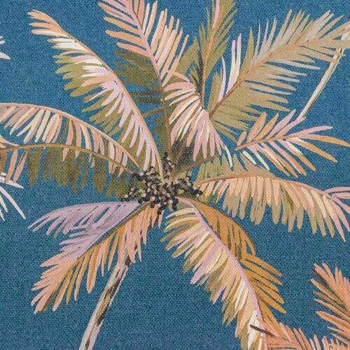Tecido de Decoração Havana Estampa Digital com Proteção (Meio Metro) - 5651D Coqueiros Fundo Azul