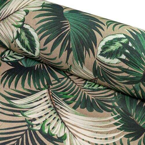 Tecido de Decoração Havana Estampa Digital com Proteção (Meio Metro) - 5647D Folhagem Verde