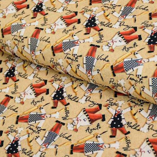 Tecido de Algodão Estampa Digital (Meio Metro) - Mini Chefs