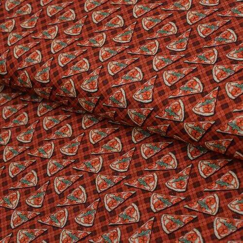 Tecido de Algodão Estampa Digital (Meio Metro) - Mini Pizzas