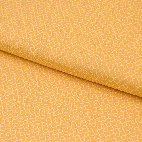 Tecido de Algodão Estampado (Meio Metro) - Arabesco Amarelo Coleção Jardim das Borboletas