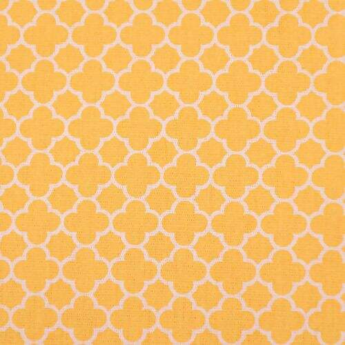 Tecido de Algodão Estampado (Meio Metro) - Arabesco Amarelo Coleção Jardim das Borboletas