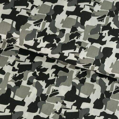 Tecido de Algodão Estampado (Meio Metro) - Camuflado Cinza