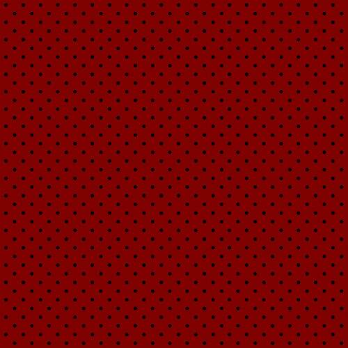 Tecido de Algodão Estampado (Meio Metro) - Poá Vermelho e Preto