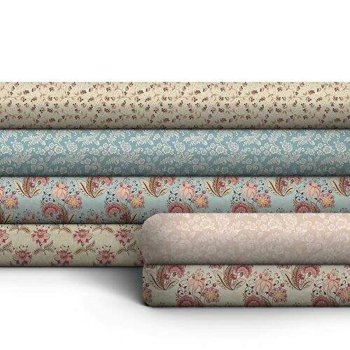 Tecido Tricoline Coleção Floral Jacobean 0,50x1,50 mt