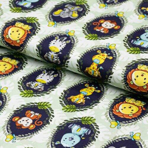 Tecido de Algodão Estampa Digital (Meio Metro) - Safari Baby