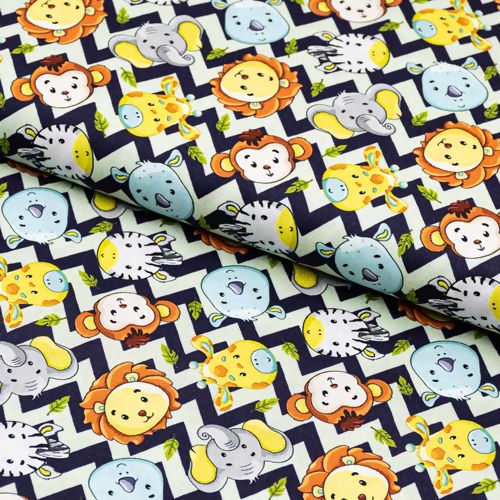 Tecido de Algodão Estampa Digital (Meio Metro) - Safari Baby Chevron