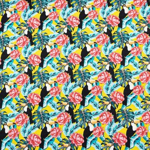 Tecido de Algodão Estampa Digital (Meio Metro) - Tucano Floral