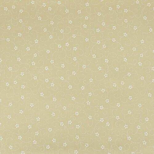 Tecido de Algodão Estampado (Meio Metro) - Mini Floral Pontilhados Bege