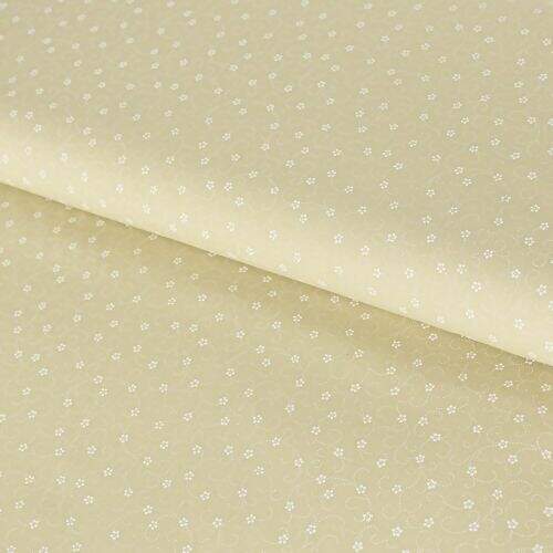 Tecido de Algodão Estampado (Meio Metro) - Mini Floral Pontilhados Bege