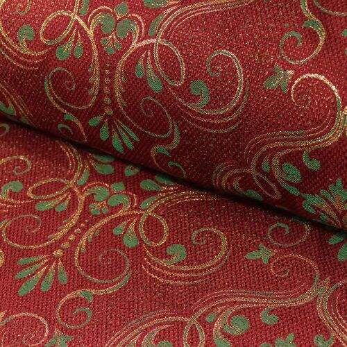 Tecido Jacquard Lurex (Meio Metro) c/ 1,40 mt de Largura - Vermelho e Verde