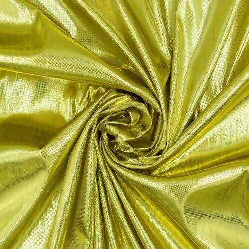 Tecido Lamê Laminado Nova York 1,00x1,50 mt Cor:H19 Dourado Claro Fundo Amarelo