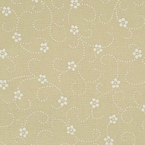 Tecido de Algodão Estampado (Meio Metro) - Mini Floral Pontilhados Bege