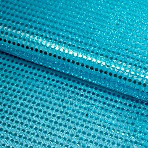 Tecido Paetê Laminado 0,50x1,00m Cor:S18 Azul Turquesa