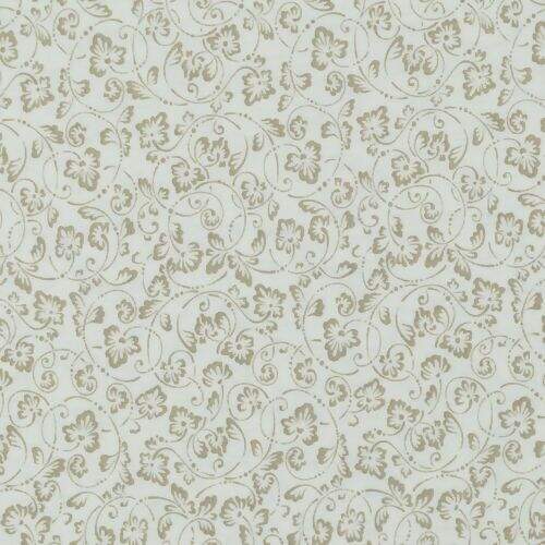 Tecido de Algodão Estampado (Meio Metro) - Palha Floral Bege