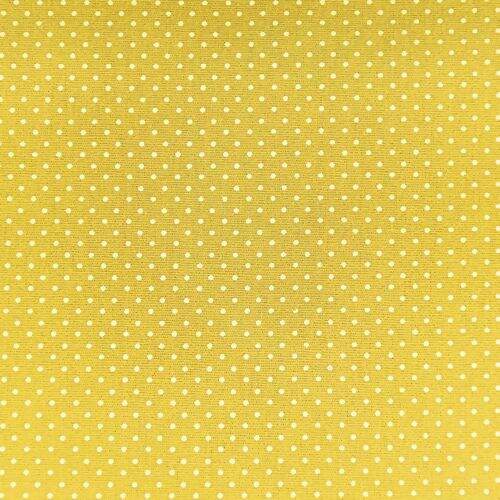 Tecido de Algodão Estampado (Meio Metro) - Poá Amarelo Canário e Branco