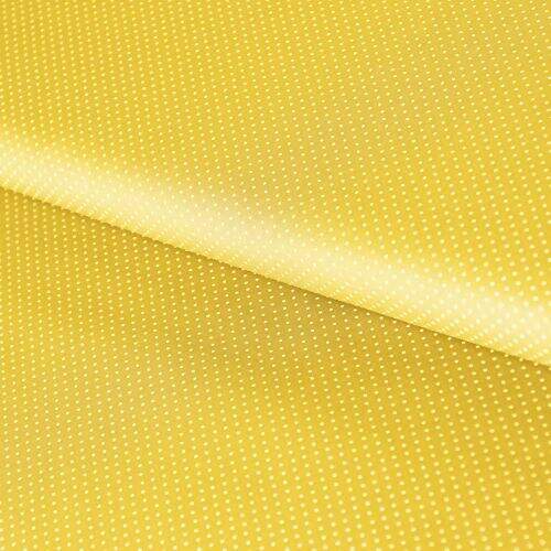 Tecido de Algodão Estampado (Meio Metro) - Poá Amarelo Canário e Branco