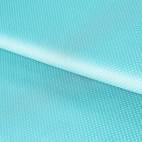 Tecido de Algodão Estampado (Meio Metro) - Poá Azul Bebê e Branco