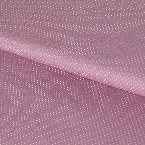 Tecido de Algodão Estampado (Meio Metro) - Poá Lilás e Branco