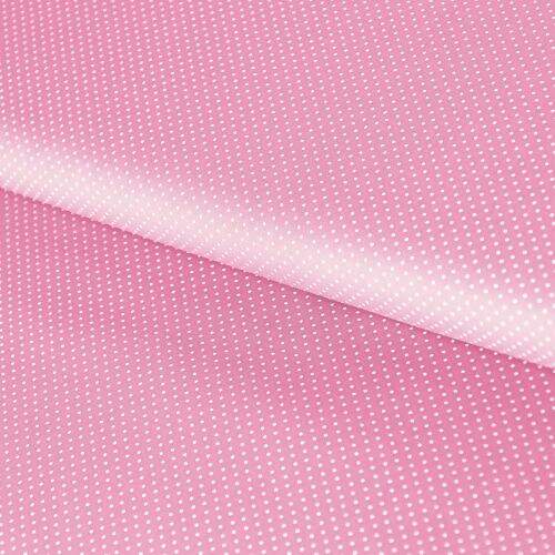 Tecido de Algodão Estampado (Meio Metro) - Poá Rosa Bebê e Branco