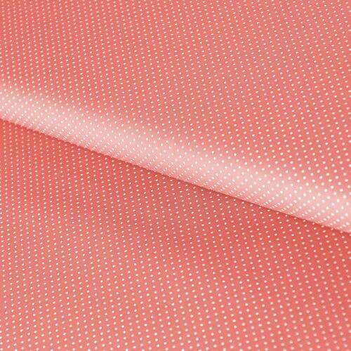 Tecido de Algodão Estampado (Meio Metro) - Poá Rosa Médio e Branco