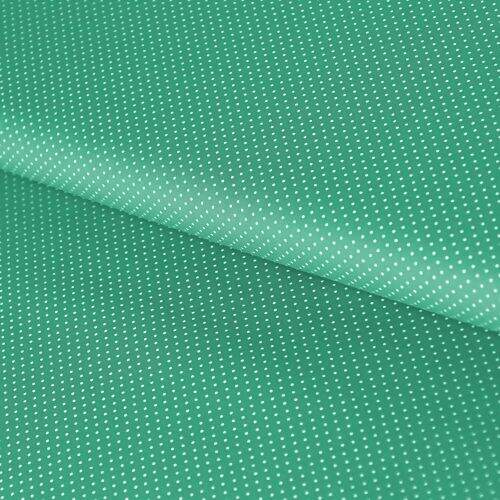 Tecido de Algodão Estampado (Meio Metro) - Poá Verde Água e Branco