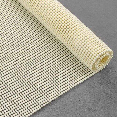 Tela Emborrachada Antiderrapante 1,00x1,20 mt para Forro de Armários e Tapetes Cor:Off-White
