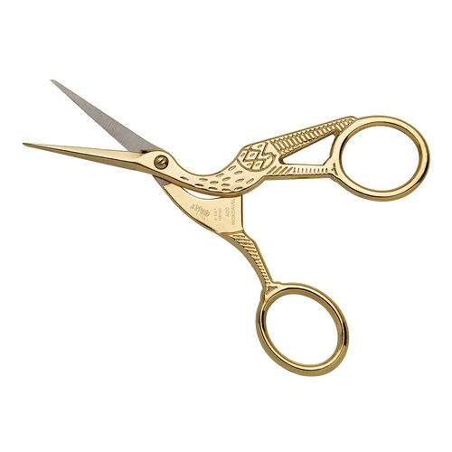 Tesoura Pássaro Dourada para Bordar 11,5 cm ArtePunto