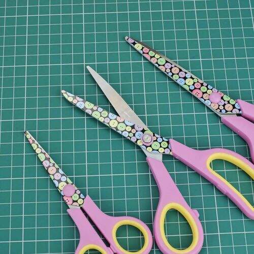 Kit Tesoura 03 Unidades 14/19/21,5 cm - Botão