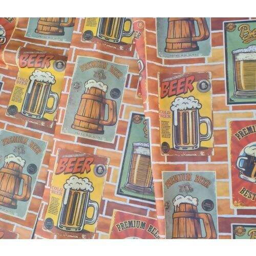 TNT Estampado Supper Largura 1,40m - 1 Metro Cor:1188A Boteco Vintage