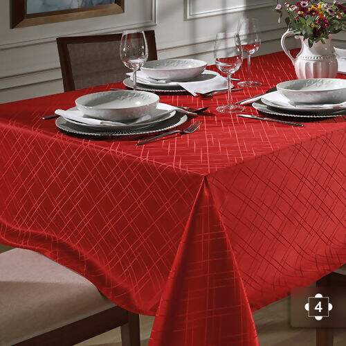 Toalha de Mesa 1,40 x 1,40 mt Döhler Jacquard Requinte II - Vermelho